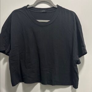 Nuuds Black Crop Boxy Short Sleeve T-Shirt